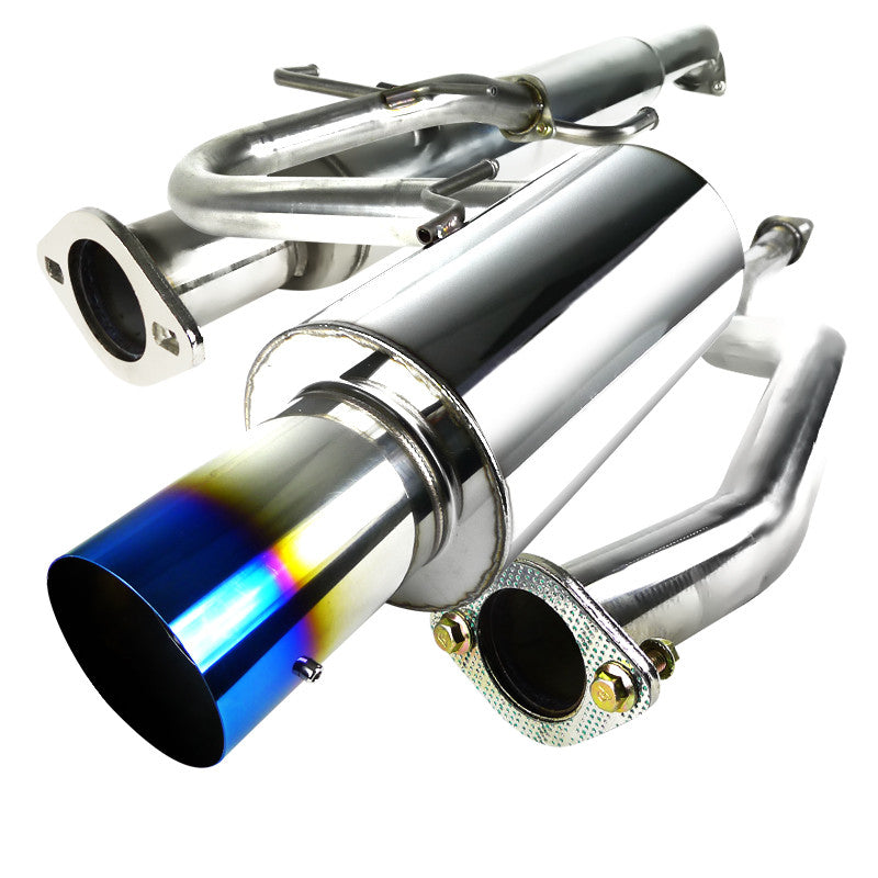 Mandrel bent exhaust piping with CNC flange and mounting hardware