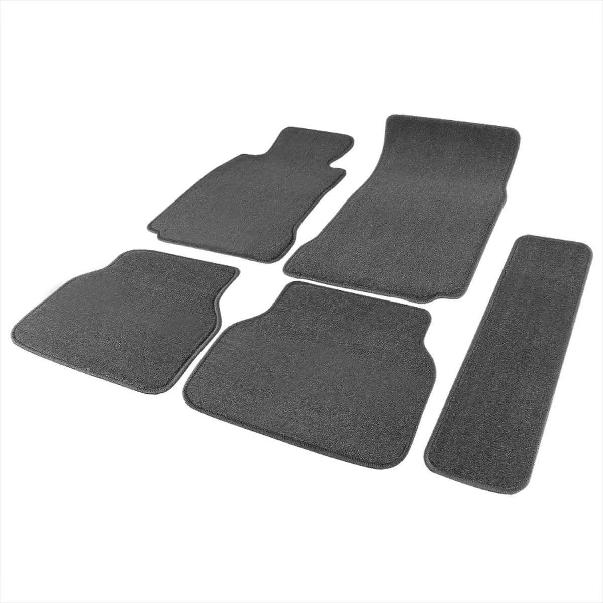 5-piece grey cotton carpet floor mat set for BMW E39 5 Series - full set view