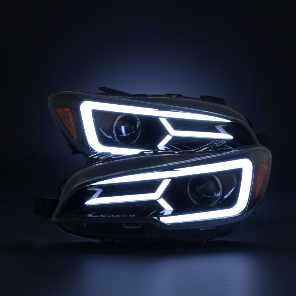 2015-2021 Subaru WRX/STi LED Bar Projector Headlights – Glossy Black/Smoked