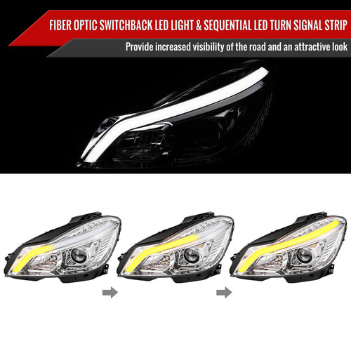 High beam close-up – more focused beam for driving safety