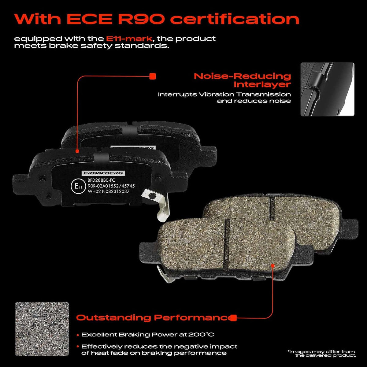Frankberg Rear Brake Pad Set – Nissan & Infiniti (44060AL586)