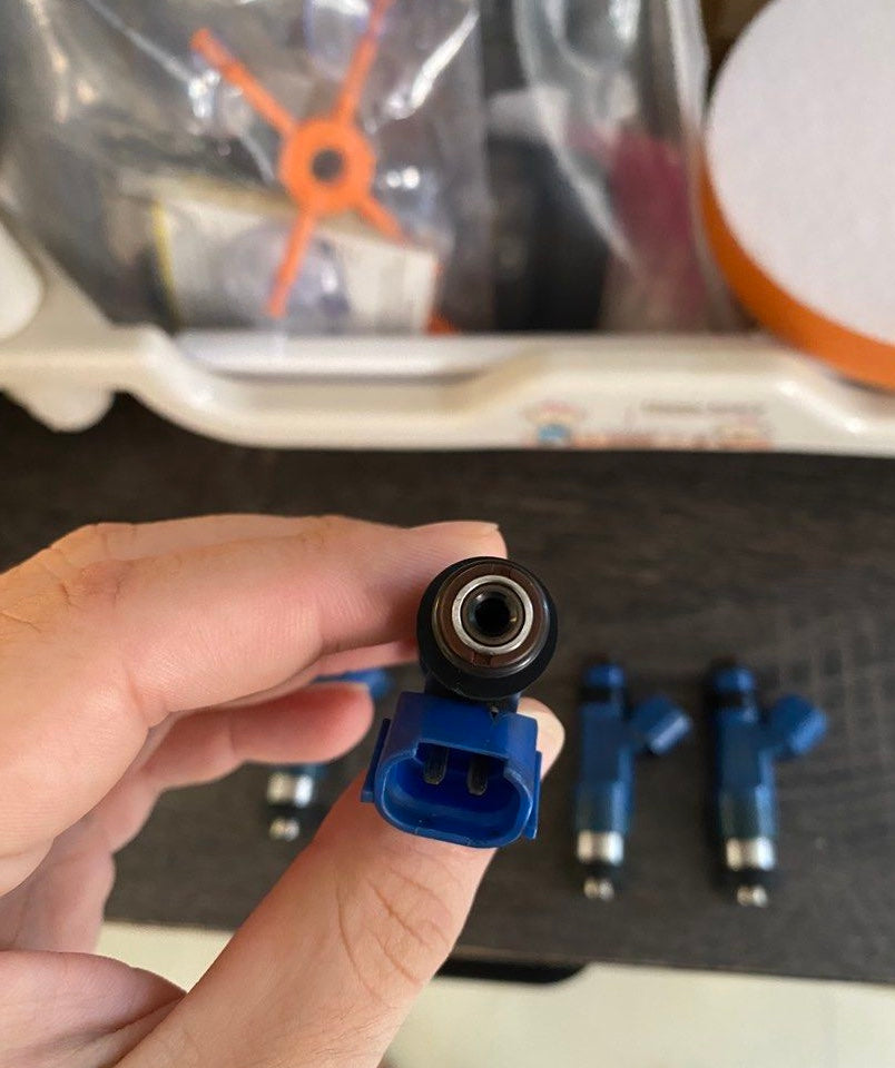 Close-up of DeatschWerks 850cc Subaru injector nozzle and seal