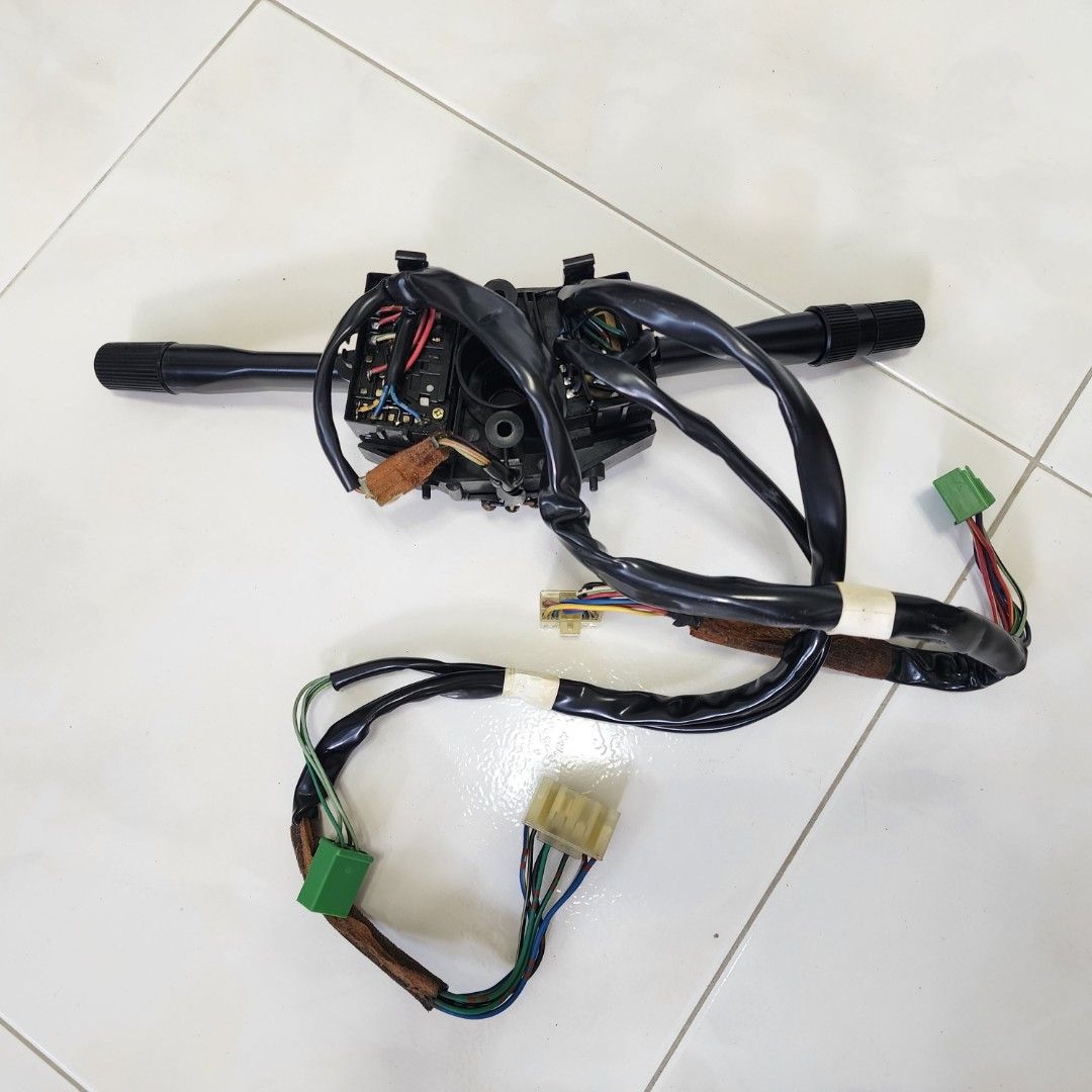 Rear of Honda Prelude combination switch showing wiring harness and connectors